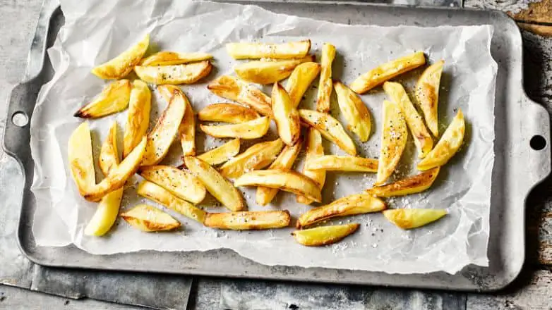 Cooking oven chips in the oven